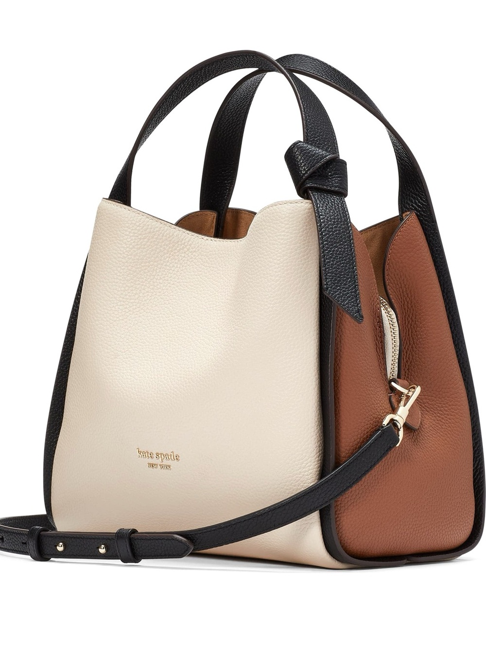 Kate Spade Knott Colorblocked Pebbled Leather Crossbody Tote MSRP $389
